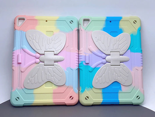 Butterfly Case for iPad 7,8,9 & Air 3 (10.2 inch Screen) Rainbow Pink
