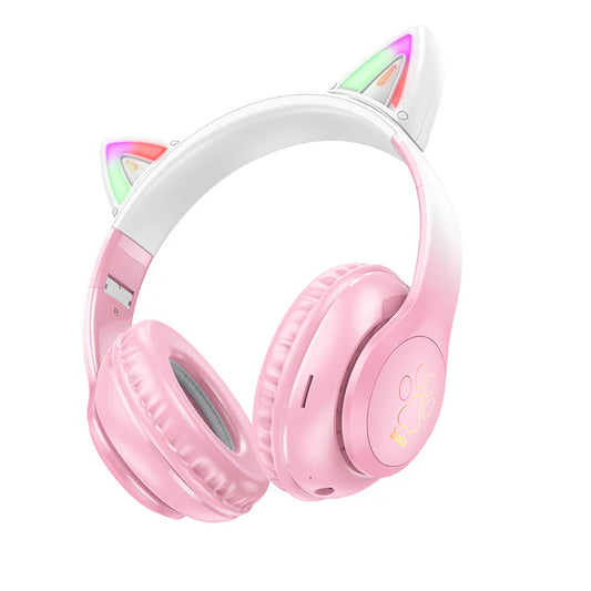 Hoco W42 Wireless Pink  LED Light Bluetooth Headphone
