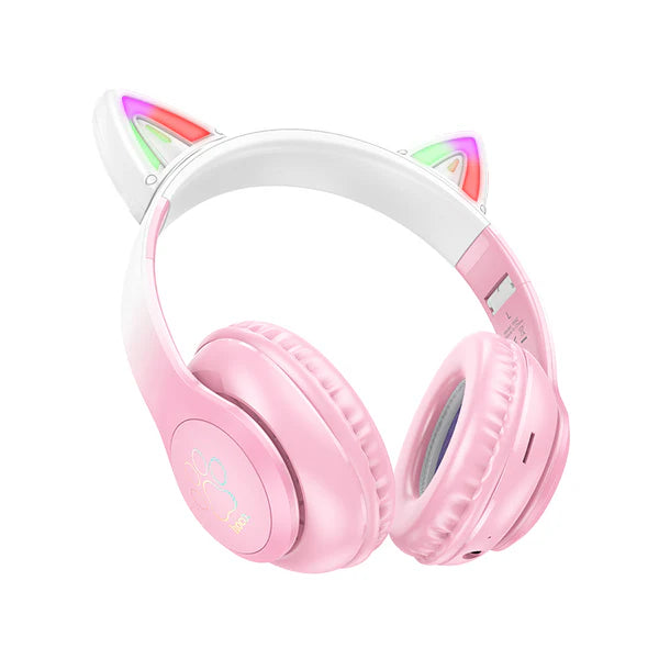 Hoco W42 Wireless Pink LED Light Bluetooth Headphone