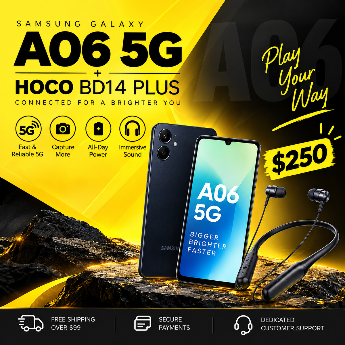 Samsung Galaxy A06 5G + HOCO BD14 Plus