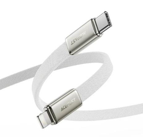 AceFast Ultra-Thin 30W Series Type-C To Lightning Cable - White (Copy)