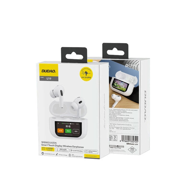 DUDAO U19 Smart display wireless Earphones (White)