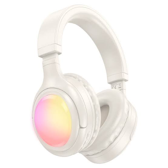 Hoco W48 RGB Light Wireless Headphones – Silver