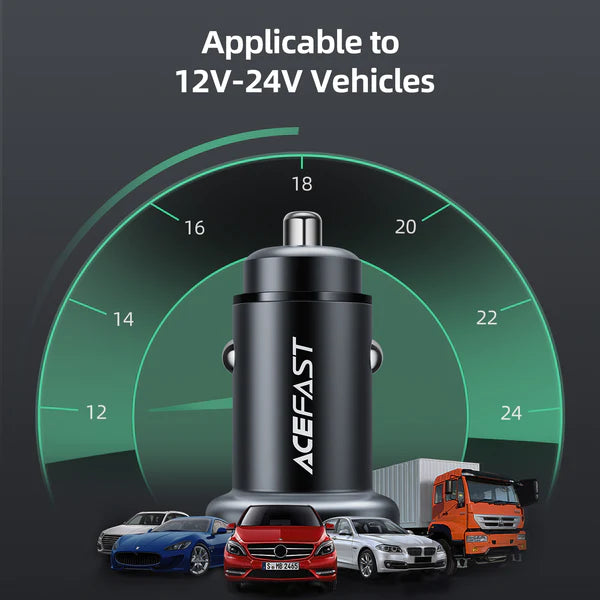 Dual fast Car Charger PD QC A+C B1 38 wattsDual fast Car Charger PD QC A+C B1 38 watts