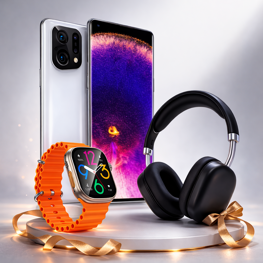 OPPO Find X5 Ultimate Bundle – Phone + Wireless Headphones + Smartwatch