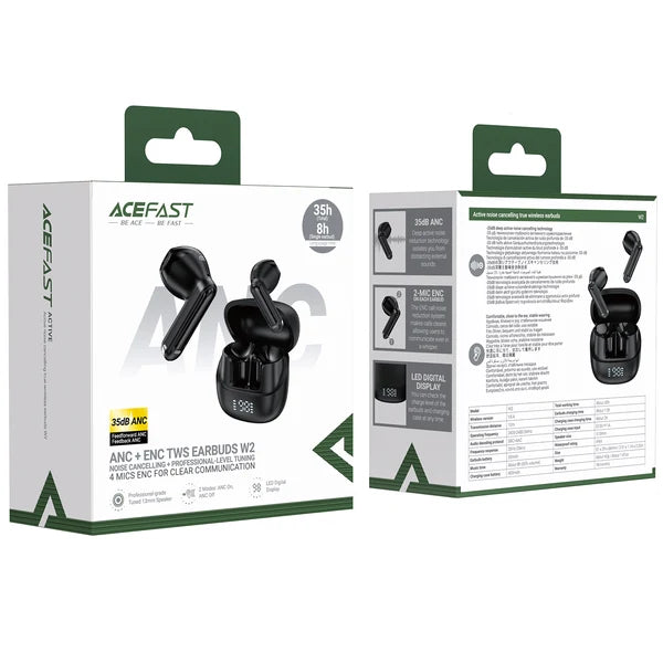 Acefast Bluetooth Earbud Active Noise Cancellation (W2) - Black Brand New