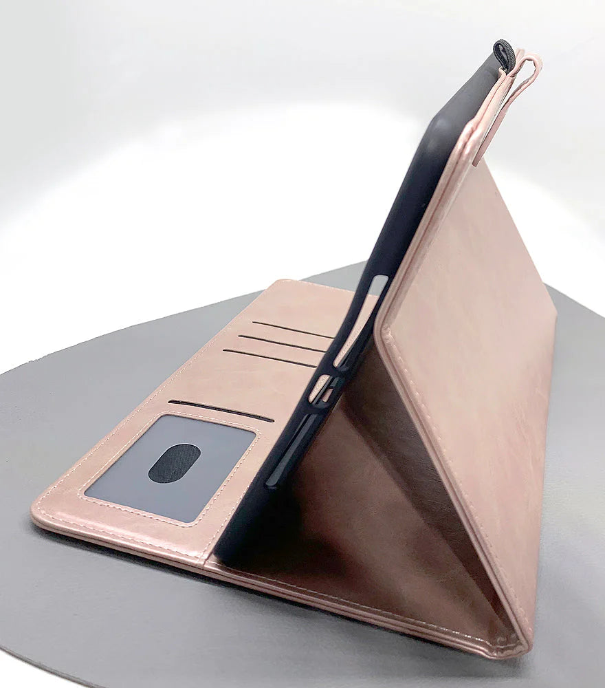Apple iPad 5, iPad 6, iPad Pro 9.7 Air 1 & 2 Leather Folio Case Rose Gold 9.7 inch