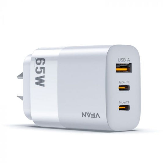 VFAN PD 65W 3-in-1 GaN Ultra Fast Charger Plug AU7