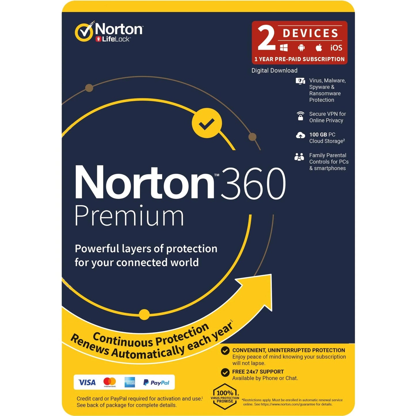 Norton 360 Premium Anti Virus (2-Device, 12-Month)