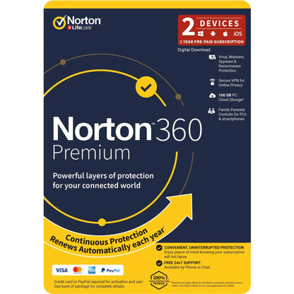 Norton 360 Premium Anti Virus (2-Device, 12-Month)