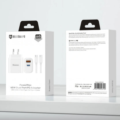 MAXGuard Fast Charger USB & Type-C 45W Charger