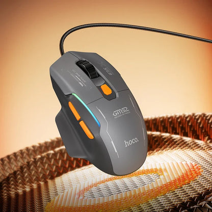 HOCO GM52 Ergonomic 6-Button Wired Gaming Mouse with LED Light, 12800 DPI