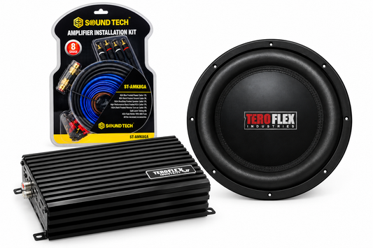 Ultimate Car Audio Bundle – Zeroflex Subwoofer + Sound Magus Amplifier + Wiring Kit