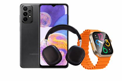 Samsung Galaxy A23 + Headphones + BD14 Smartwatch Bundle