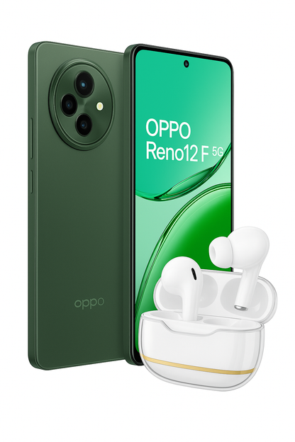 OPPO Reno 12 F 5G Dual Sim Smartphone 8/256GB Green + Hoco Earphones (Brand New)