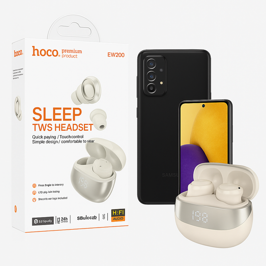 Samsung Galaxy A72 8GB+ 256GB, Dual SIM + Hoco Sleep TWS Headset – Brand New