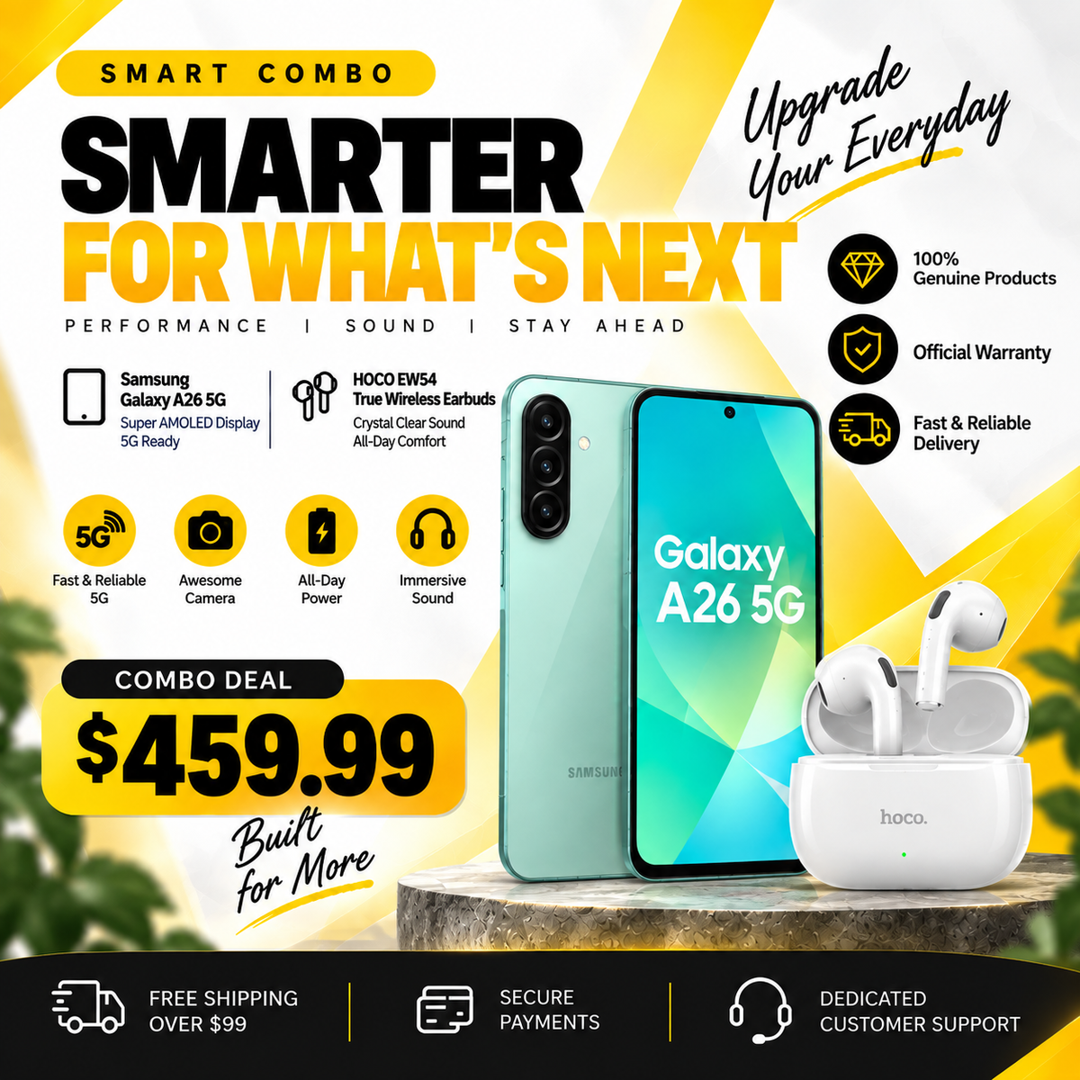 Samsung Galaxy A26 5G + HOCO EW54 Earbuds