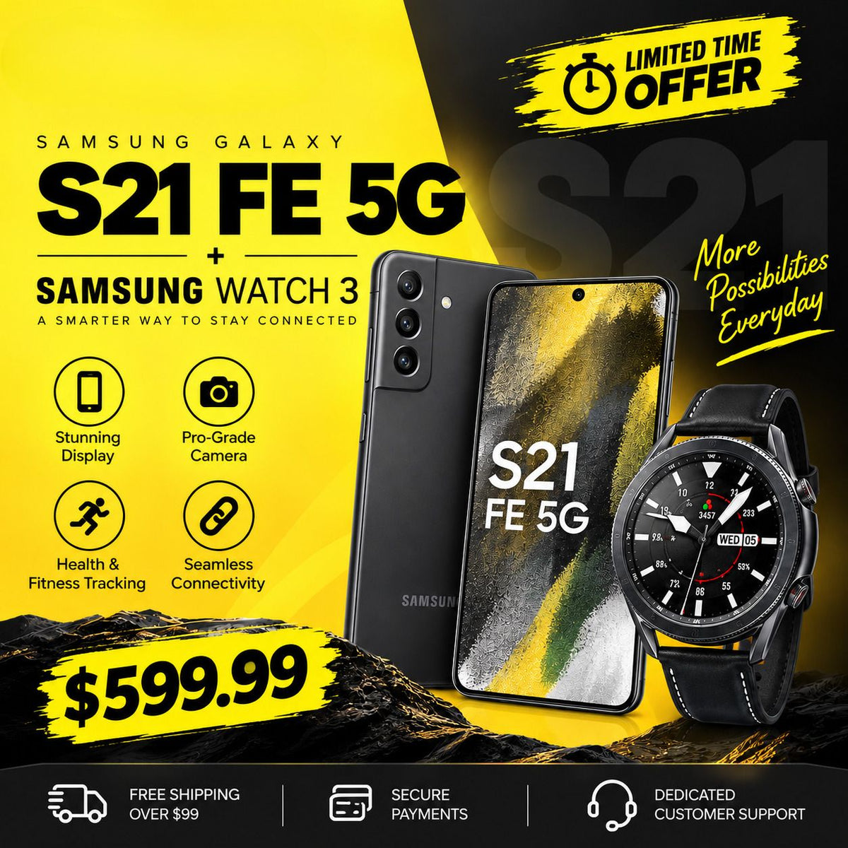 Samsung Galaxy S21 FE 5G + Samsung Watch 3