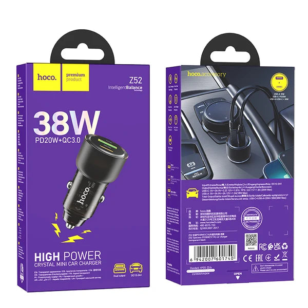 Hoco Mini car charger 38W Z52