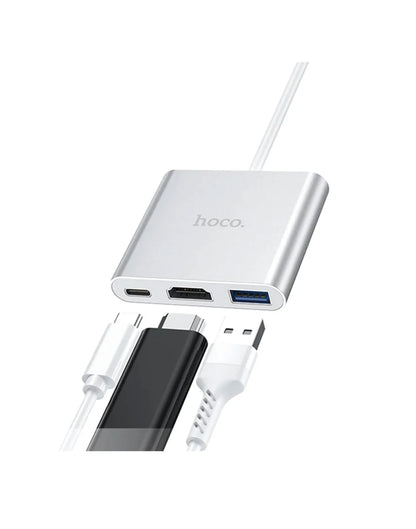 Hoco Premium  Type-C Hub to USB3.0 & HDMI And PD Adapter