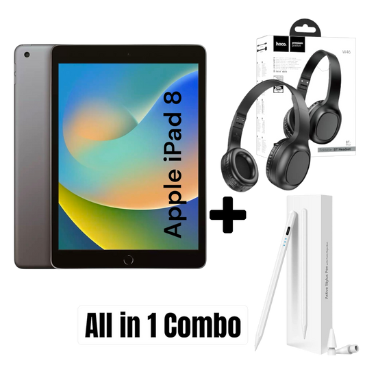 Apple iPad 8 32GB Wi-Fi  Space Grey Excellent with Brand new ( Stylus pencil + Hoco Wireless Headset )