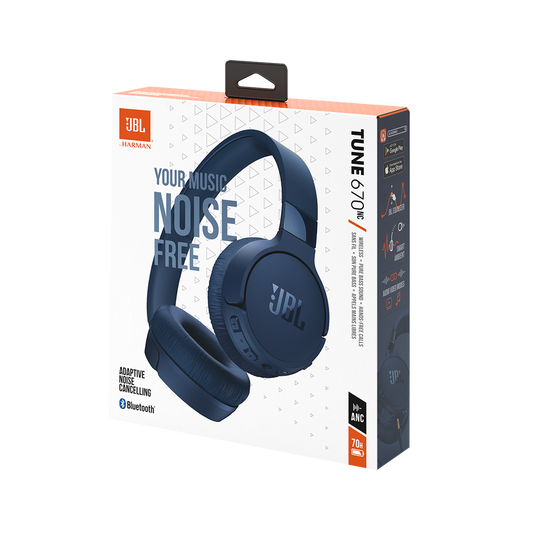 JBL Tune 670NC Wireless Headphones Blue - Brand new