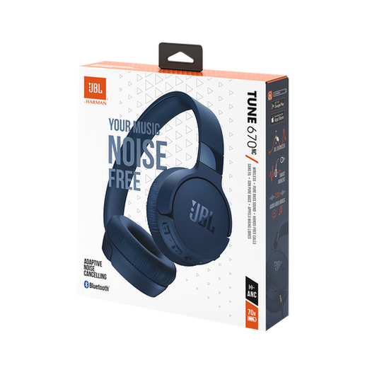 JBL Tune 670NC Wireless Headphones Blue - Brand new