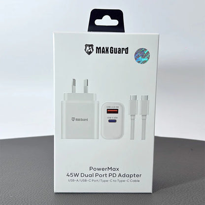 MAXGuard Fast Charger USB & Type-C 45W Charger