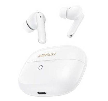 Acefast Bluetooth Earbuds Low-Latency Gaming Mode, AI Clear Calls, IPX4 Waterproofing (W7) - White