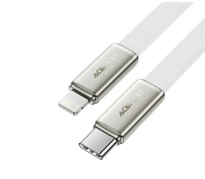 AceFast Ultra-Thin 30W Series Type-C To Lightning Cable - White (Copy)