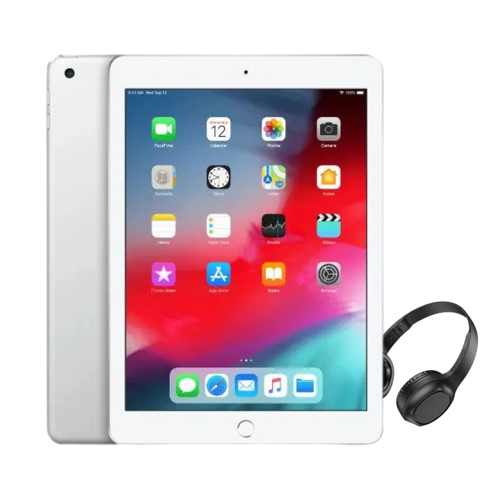 IPad 6 32GB Wi-Fi Cellular silver Excellent + Headphone