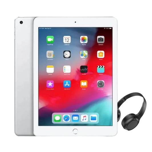 IPad 6 32GB Wi-Fi Cellular silver Excellent + Headphone