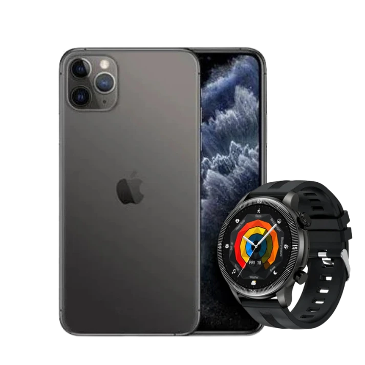 Apple iPhone 11 Pro Max 64GB Space Grey Excellent (BATTERY 100%) + Hoco Smart Watch
