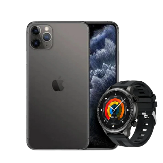 Apple iPhone 11 Pro Max 64GB Space Grey Excellent (BATTERY 100%) + Hoco Smart Watch