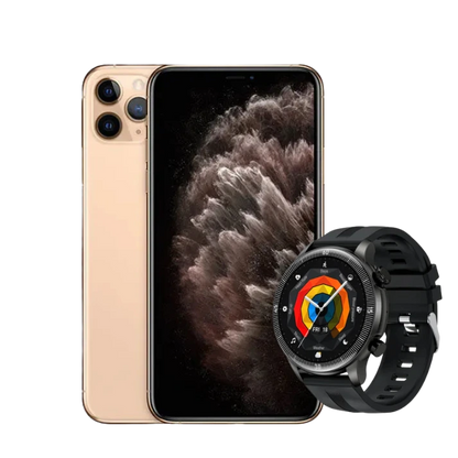 Apple iPhone 11 Pro Max 64GB Gold Excellent  (BATTERY 100%) + Hoco Smart Watch