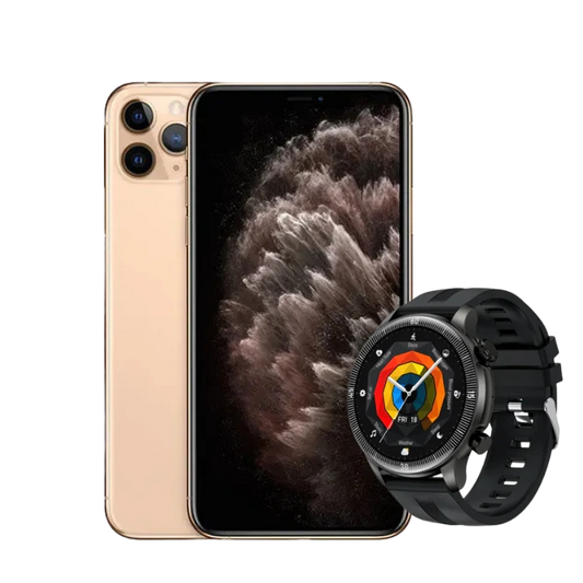Apple iPhone 11 Pro Max 64GB Gold Excellent  (BATTERY 100%) + Hoco Smart Watch