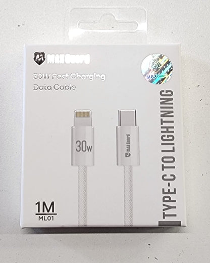 Max Guard 30W Series Type-C To Lighting Cable ML01H White