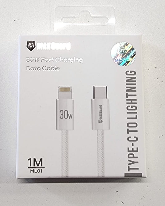 Max Guard 30W Series Type-C To Lighting Cable ML01H White