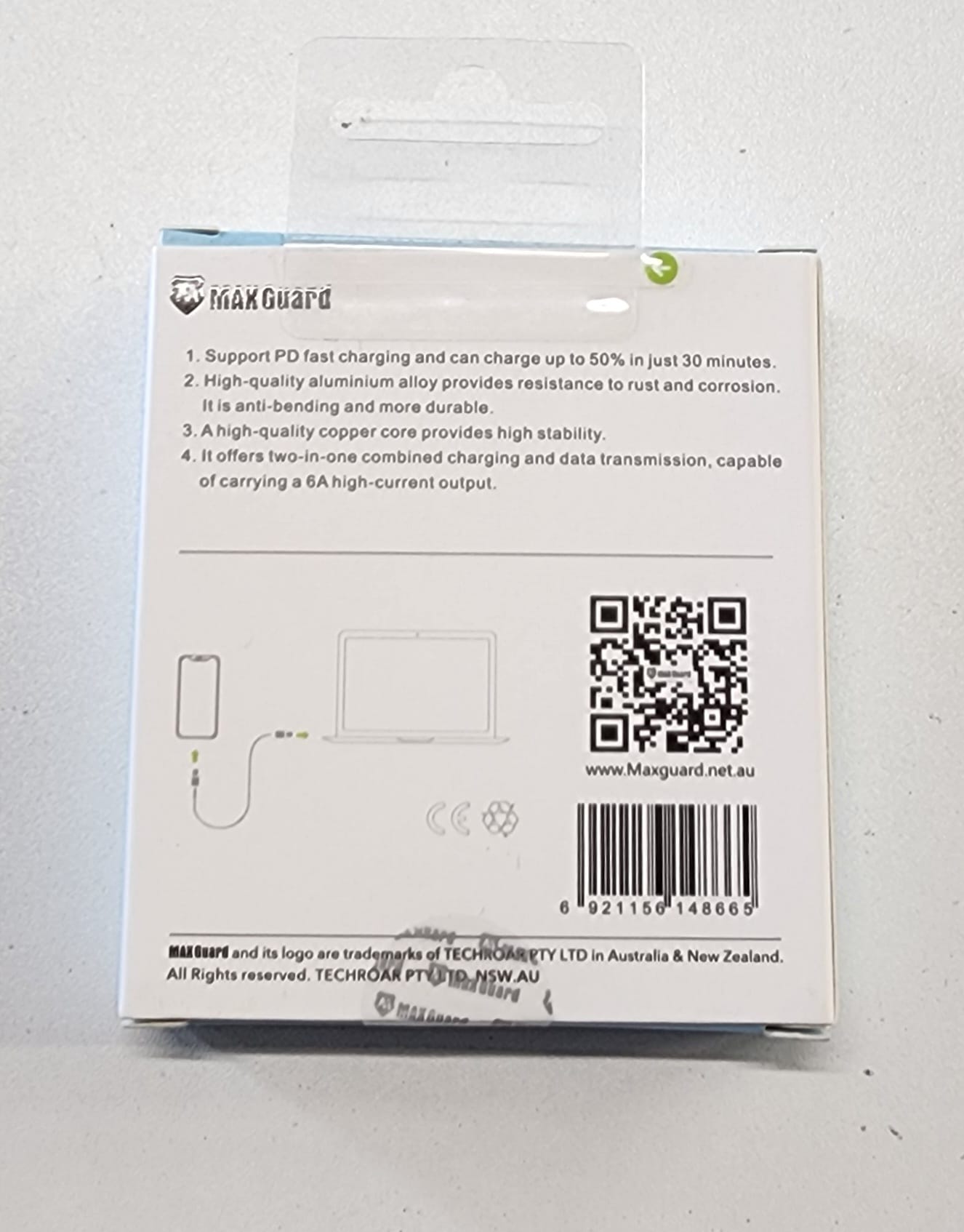 Max Guard 30W Series Type-C To Lighting Cable ML01H Blue