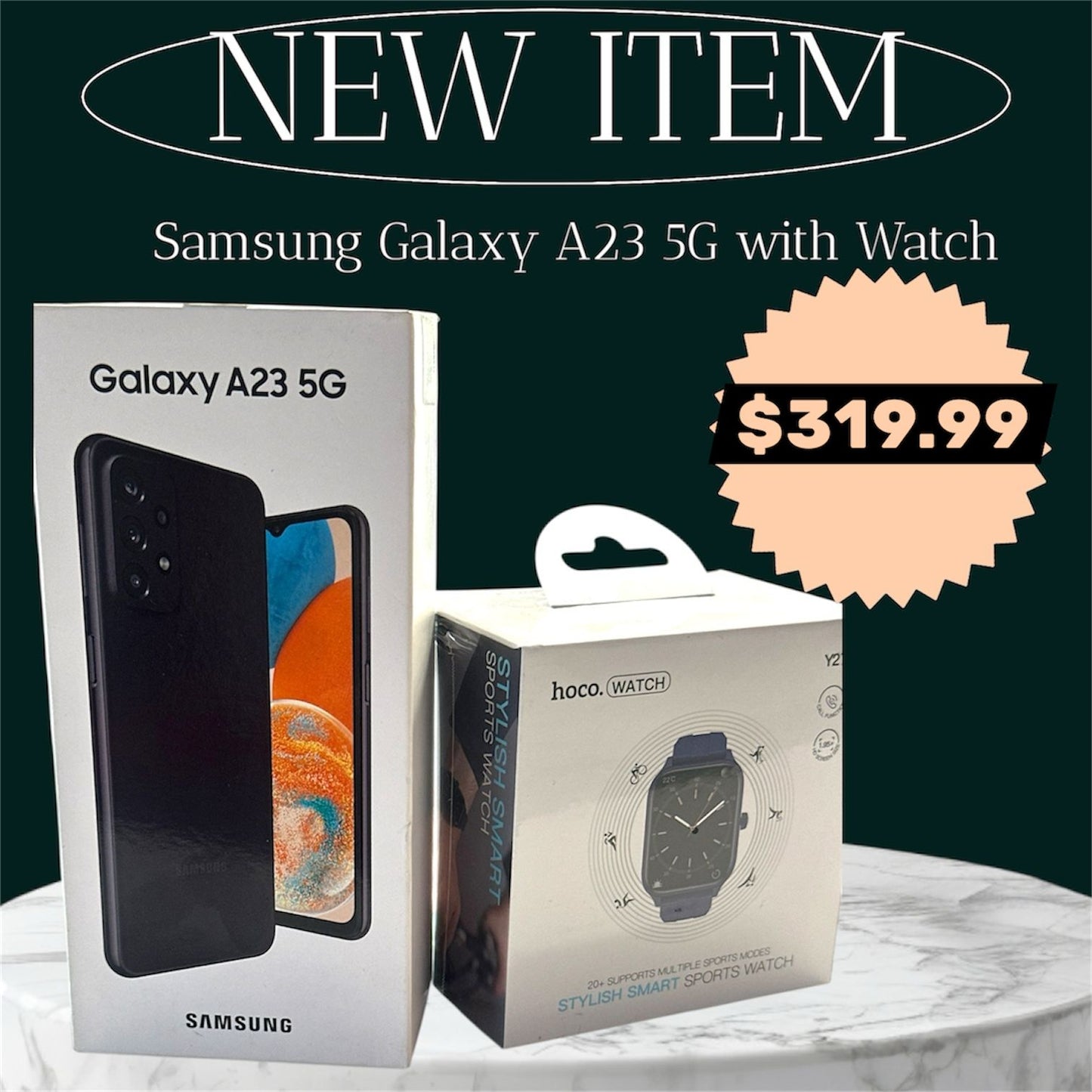 Samsung Galaxy A23 5G 128GB +Hoco Y27 Smart Watch (Combo Deal )