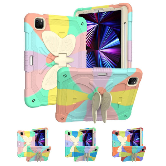 Butterfly Apple iPad Case for iPad Pro 11, iPad Air 4, Air 5 Rainbow Pink 10.9 inch