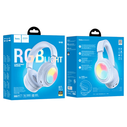 Hoco W48 RGB Light Wireless Headphones –  Silver