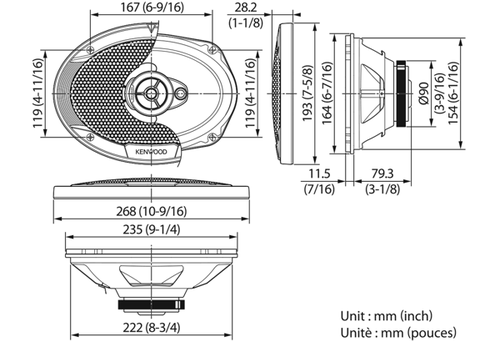 Kenwood Kfc-S6976ex Sound Stage Series 6X9 3Way Coax