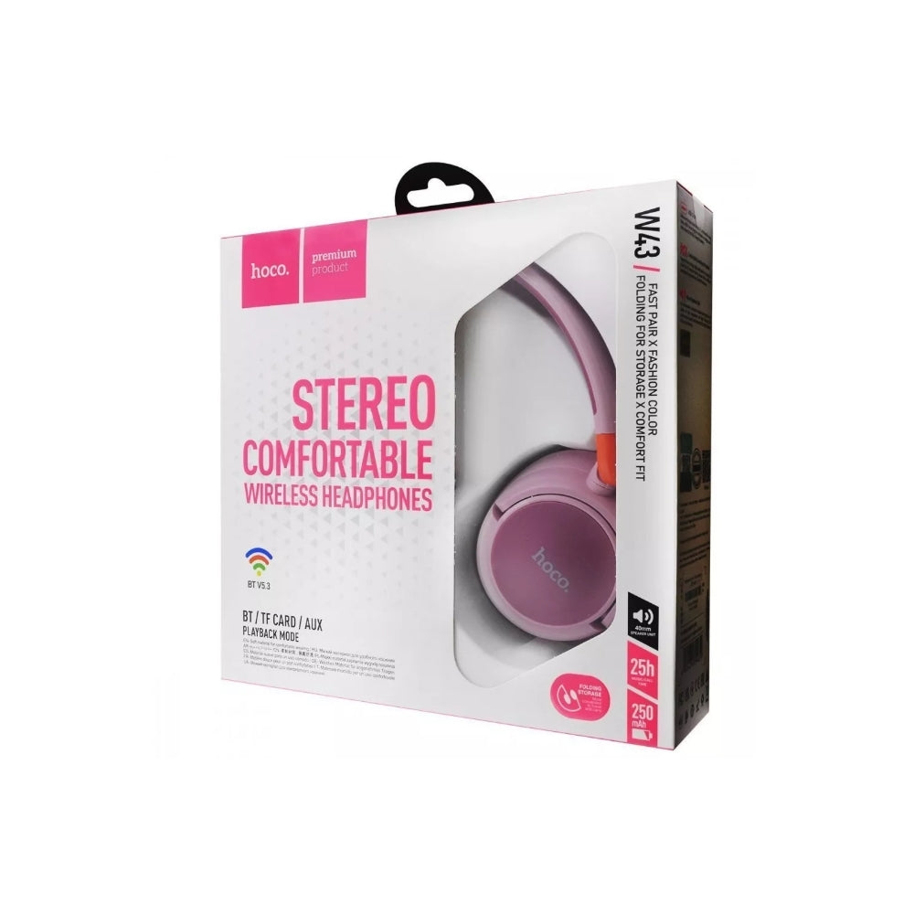 Hoco W43 Stereo Bluetooth Headset – Brand New Purple